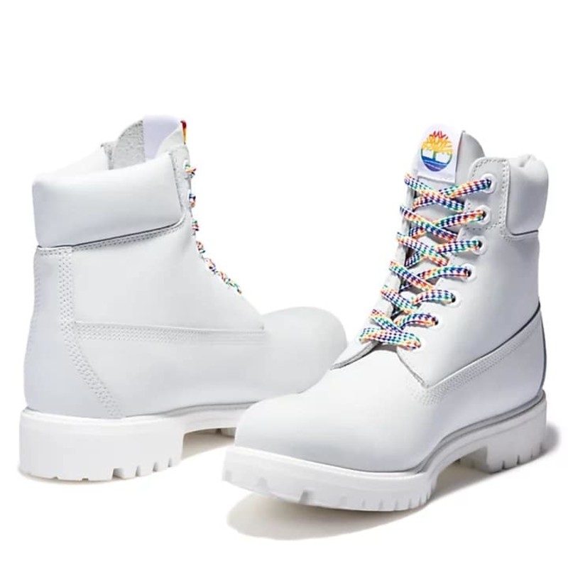 White and shop rainbow timberlands